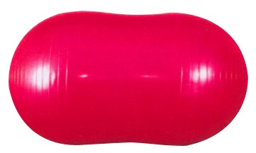Red peanut-shaped exercise ball.